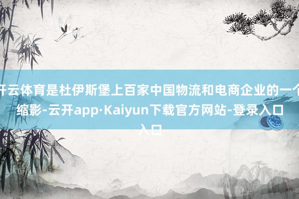 开云体育是杜伊斯堡上百家中国物流和电商企业的一个缩影-云开app·Kaiyun下载官方网站-登录入口