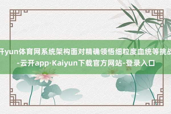 开yun体育网系统架构面对精确领悟细粒度血统等挑战-云开app·Kaiyun下载官方网站-登录入口