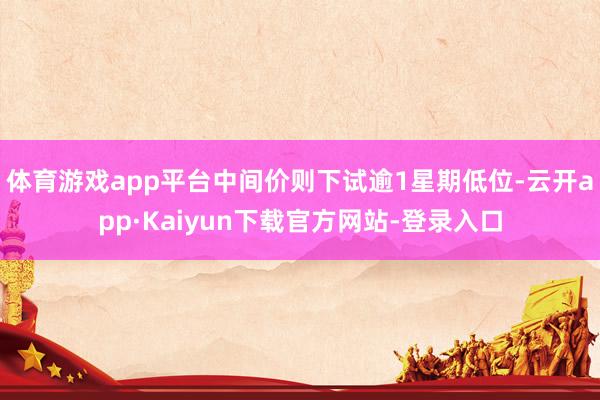 体育游戏app平台中间价则下试逾1星期低位-云开app·Kaiyun下载官方网站-登录入口